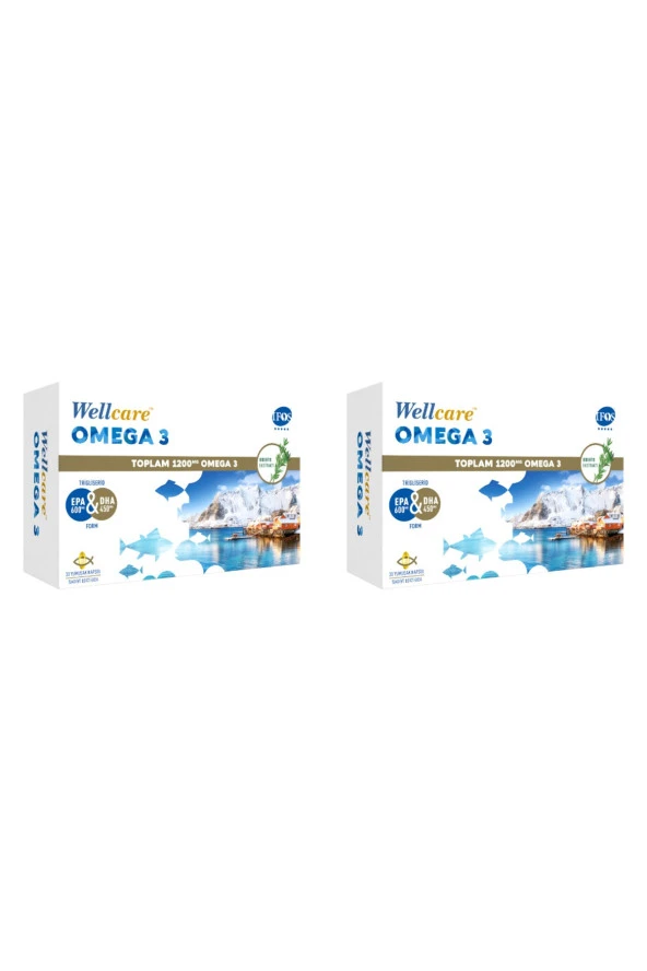 Wellcare Omega 3 Balık Yağı 1200 Mg 30 Kapsül 2 Kutu ürün görseli 1