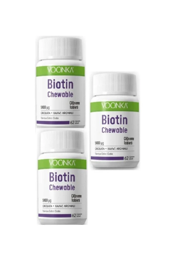 Voonka Biotin Chewable 62 Çiğneme Tableti 3 Kutu ürün görseli