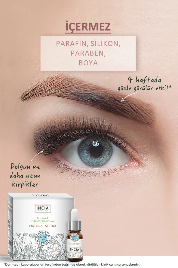 INCIA %100 Doğal Kaş Ve Kirpik Güçlendirici Serum Bitkisel Yoğunlaştırıcı Yoğun Bakım Yağı Vegan 10 ml - 3