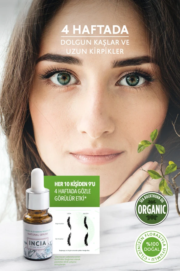 INCIA %100 Doğal Kaş Ve Kirpik Güçlendirici Serum Bitkisel Yoğunlaştırıcı Yoğun Bakım Yağı Vegan 10 ml - 6