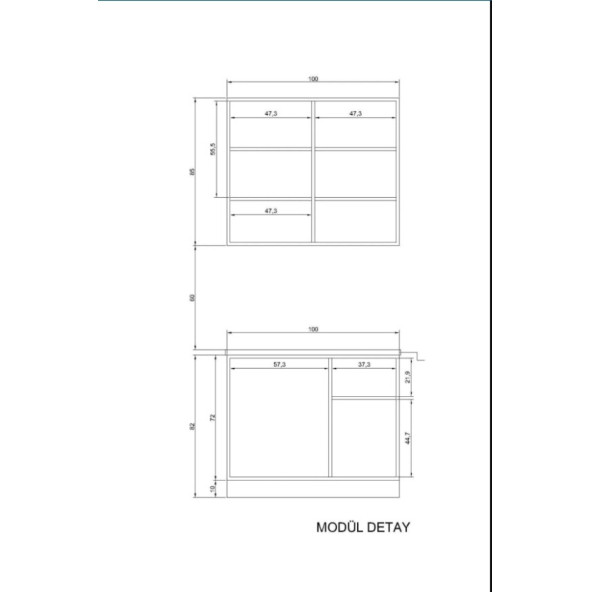 Ahşap Gövde -Mutfak Dolabı Alt -Üst Modül - 5