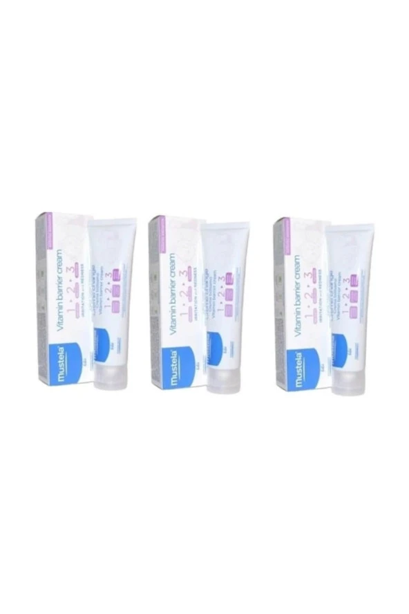 Mustela Vitamin Barrier 1.2.3 Pişik Kremi 100 ml 3 Kutu