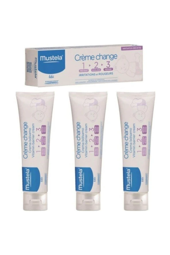 Mustela Vitamin Barrier 1.2.3 Pişik Kremi 100 ml 3 Kutu