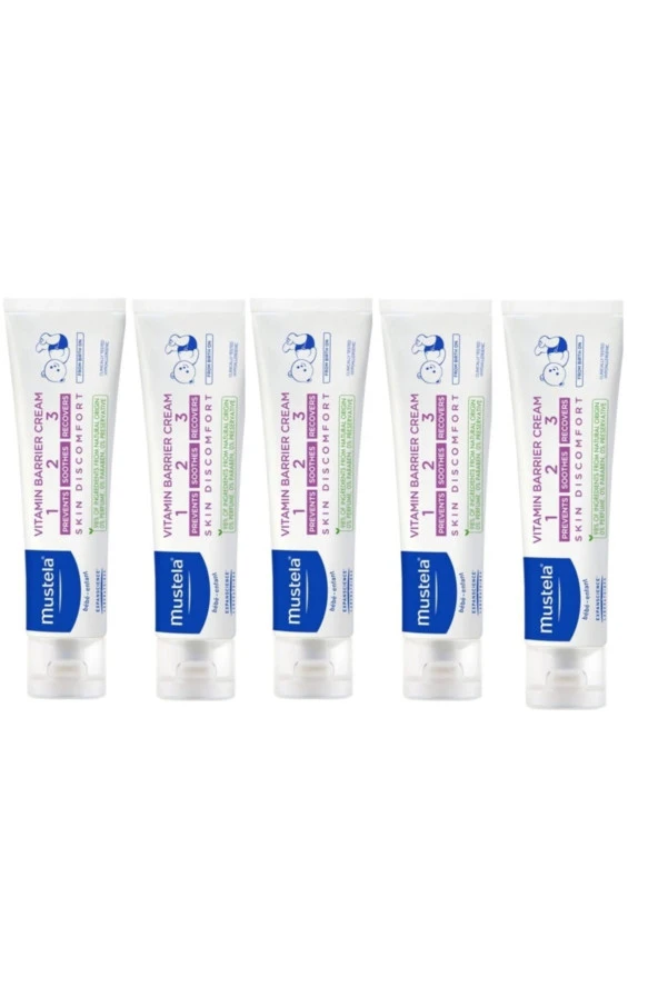 Mustela Vitamin Barrier 1.2.3 Pişik Kremi 100 ml 5 Kutu