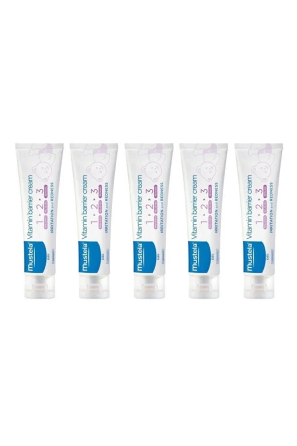 Mustela Vitamin Barrier 1.2.3 Pişik Kremi 100 ml 5 Kutu