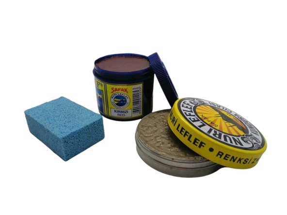 LefLef 3 lü Ayakkabı Bakım Seti (Boya,Cila,Sünger) - 4