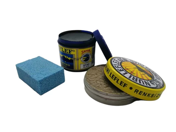LefLef 3 lü Ayakkabı Bakım Seti (Boya,Cila,Sünger) - 10