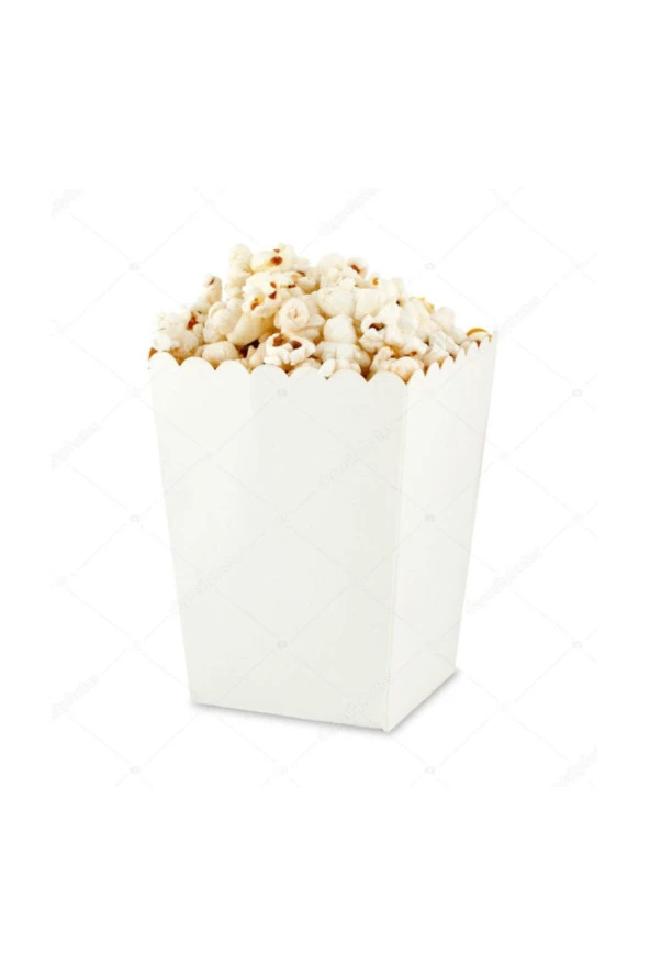 Popcorn (mısır Kutusu) Düz Beyaz 10 lu