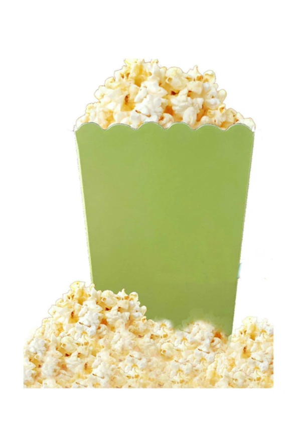 Popcorn (mısır Kutusu) Düz Yeşil 10 lu