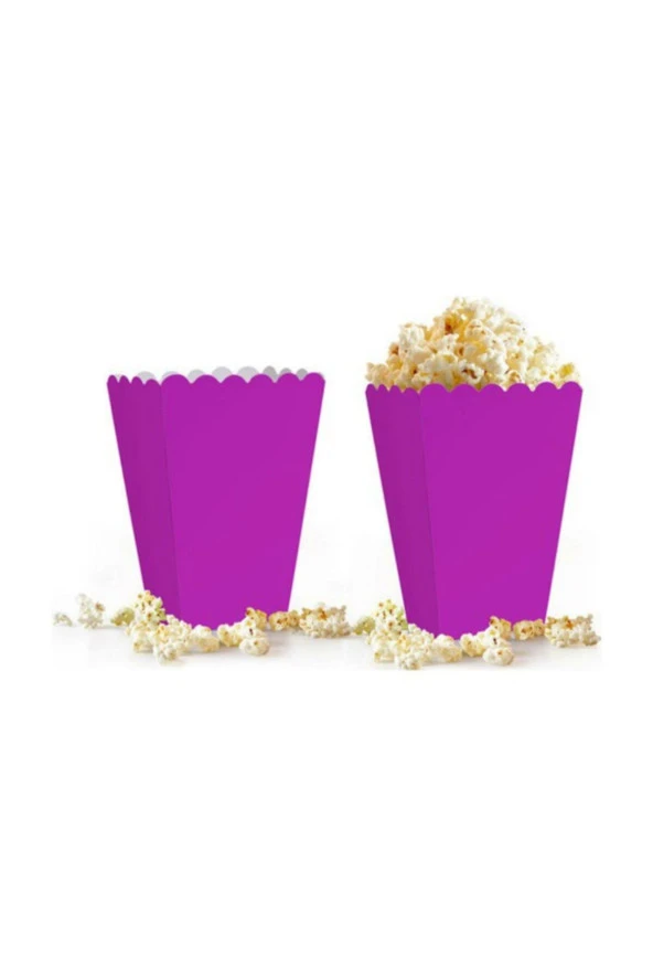 Popcorn (mısır Kutusu) Düz Mor 10 lu