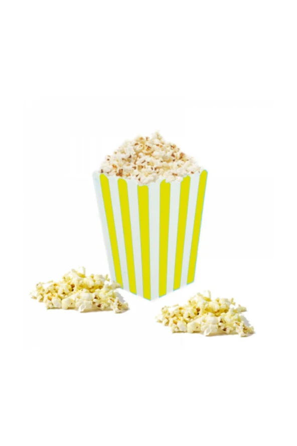 Popcorn (mısır Kutusu) Sarı Çizgili 10 lu