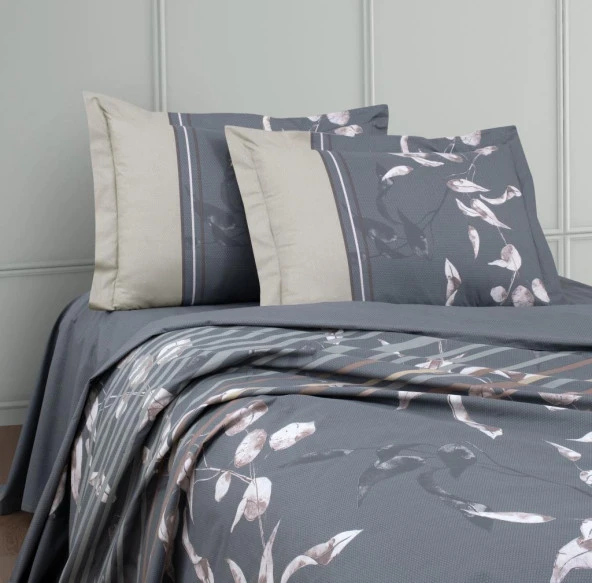 RANFORCE ÇİFT KİŞİLİK NEVRESİM TAKIMI TIVORY YEŞİL - Resim 2