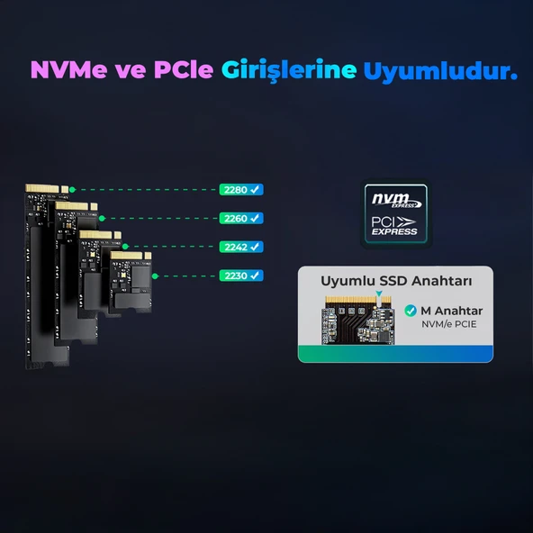 NPO DK02 NVMe M.2  USB-A/Type-C Kablolu Taşınabilir Harici SSD için Boş Kutu - Resim 5