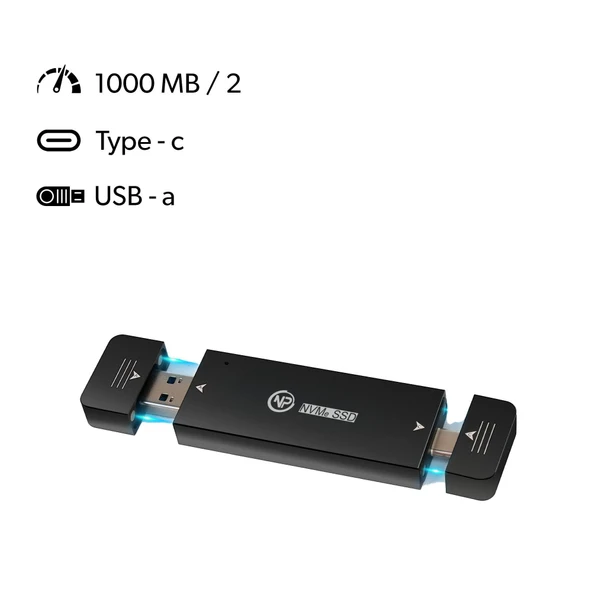 NPO DK01 USB-A/Type-C 22x42 M.2 NVMe Taşınabilir Harici SSD için Boş Kutu - 5