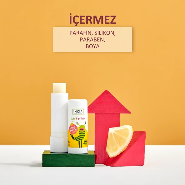 INCIA %100 Doğal Kids Dudak Besleyici Limonlu Bitkisel Nemlendirici Dudak Bakım Kremi 6 G - 3
