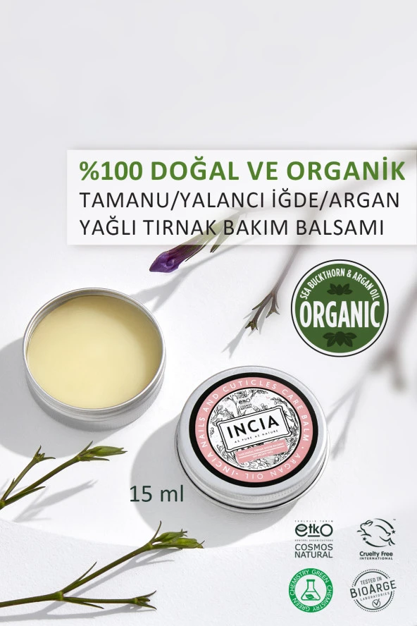INCIA %100 Doğal Tırnak Bakım Balmı Yoğun Nemlendirici Kremi Argan Yağlı Organik Vegan 15 ml - 6