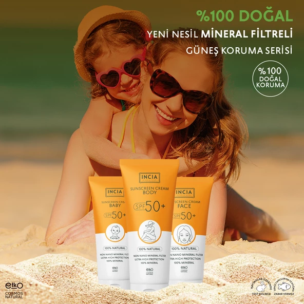 INCIA %100 Doğal Bebek Güneş Kremi Leke Karşıtı Mineral Filtreli Yüksek Koruma SPF50 UVA UVB 50 ml - 6