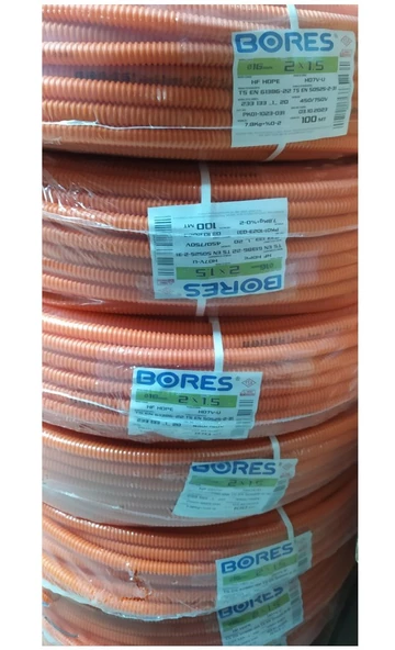 Bores Hazır Spiralli Kablo 2x1.5 NYA = 100 Metre (Turuncu) - 2
