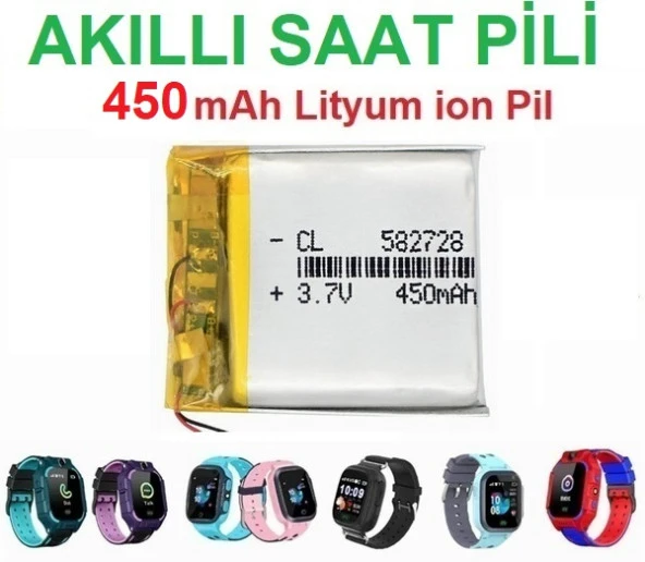 Day 450 Mah Twox Q90 Akıllı Çocuk Saat Telefon Batarya - Pil 3.7v 582728 pil
