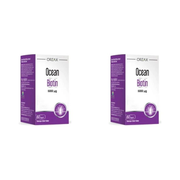 Ocean Biotin 5000 mcg 60 Kapsül 2 Kutu
