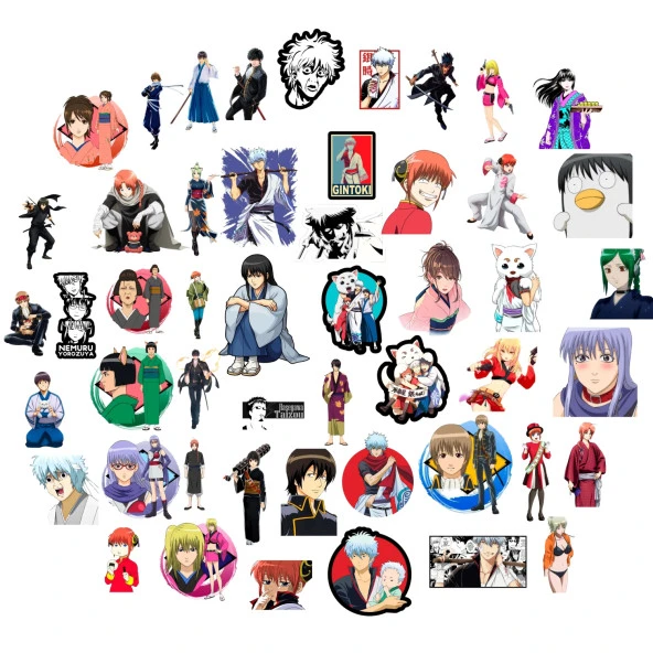 50 Adet Gintama Sticker Set
