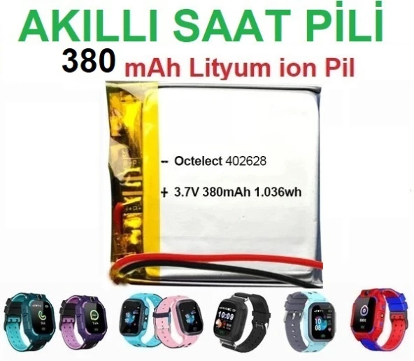 Day Akıllı Çocuk Saat Batarya - Pil 3.7v 380mah 582728 Garantili Pil