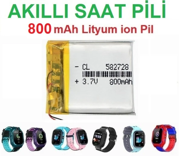 Day Akıllı Çocuk Saat Batarya - Pil 3.7v 800mah 582728 pil 2 Yıl Garantili ürün görseli 1