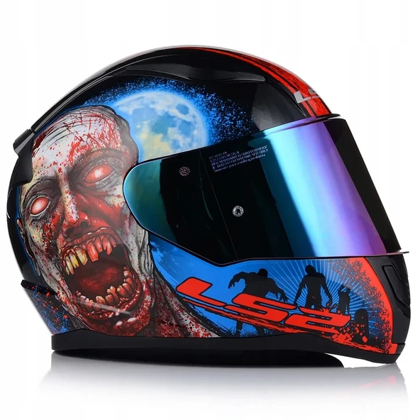 LS2 Rapıd 2 Zombıe Fullface Motosiklet Kaskı Gökkuşağı Camlı - 2