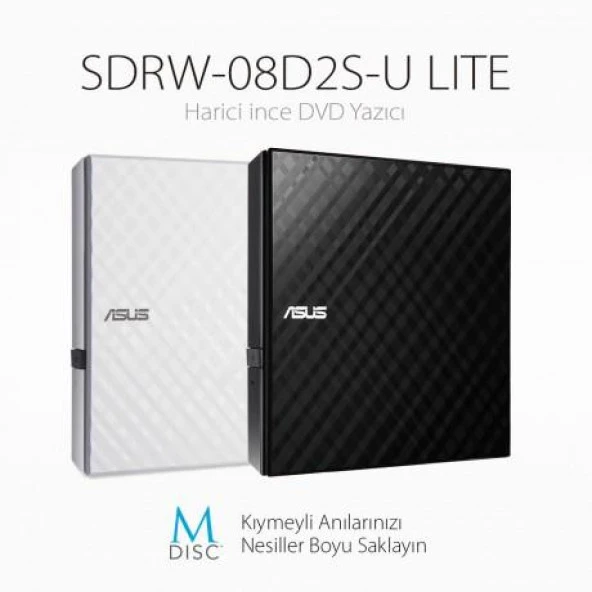Asus 8x SDRW-08D2S-U USB 2.0 Slim Harici DVD Yazıcı Beyaz - 3
