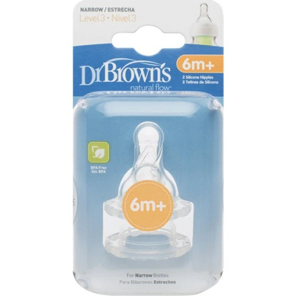 Dr.Browns 3. Aşama Dar Narrow Ağız Biberon Emziği (2 Adet) - 2