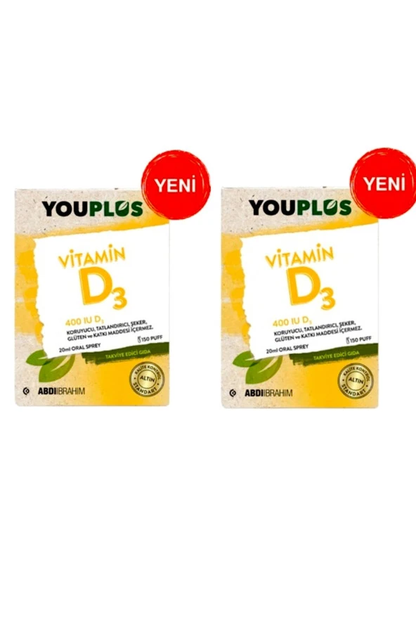 Youplus Vitamin D3 400ıe Oral Sprey 20 ml 2 Kutu