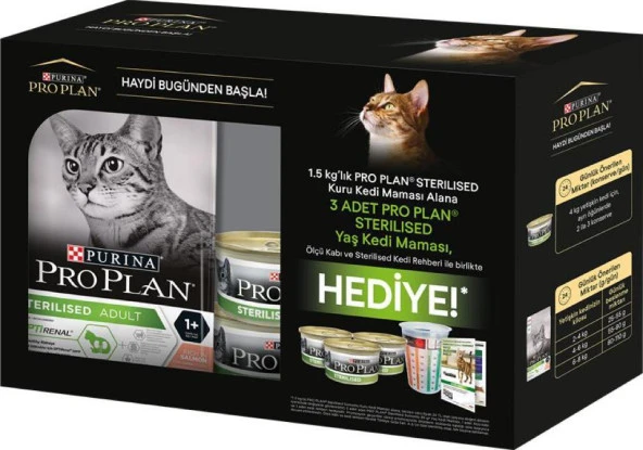 Pro Plan Somonlu Kısır Kedi Maması 1,5 kg HEDİYELİ PAKET ürün görseli