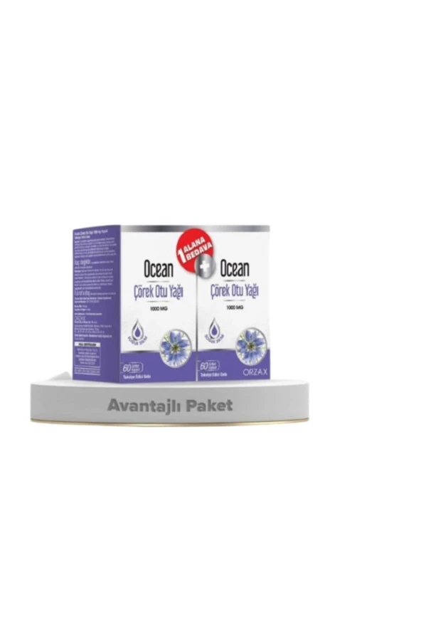 Ocean Çörek Otu Yağı 1000 mg 60 Kapsül - 1+1 Kofre Paket 2 Kutu - Resim 2