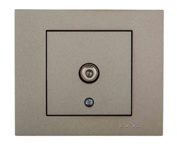 Ovivo Antrasit Tv Prizi F konnektörlü Çerçevesiz Grano