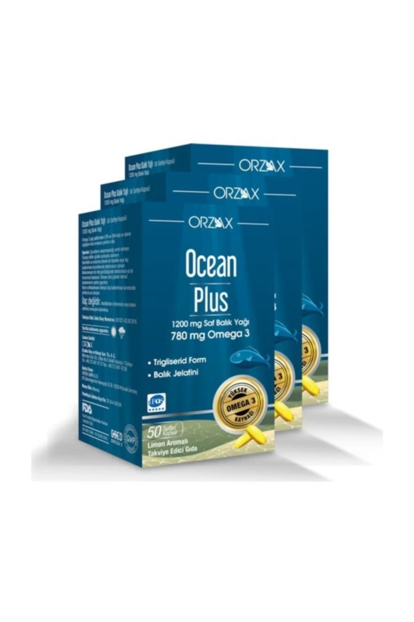 Ocean Plus 1200 mg 50 Kapsül Balık Yağı 3 Kutu ürün görseli