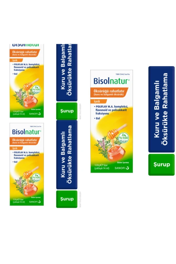 Bisolnatur Bitkisel Şurup 128 gr 3 Kutu ürün görseli