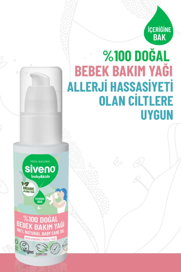 Siveno 100 Doğal Bebek Yağı Organik Jojoba Bakım Masaj Yağı Parafinsiz Bitkisel Vegan 50 ml - 5