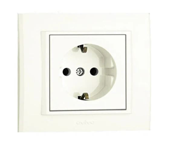 Ovivo Beyaz Topraklı Priz Çerçevesiz Grano ürün görseli