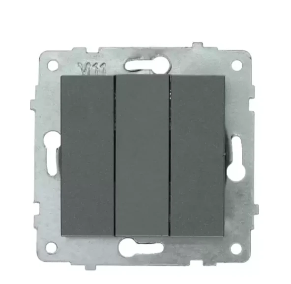 Ovivo Füme Üçlü Anahtar Çerçevesiz Grano - 3