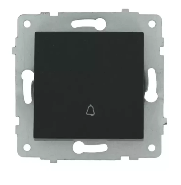 Ovivo Metalik Siyah Zil Butonu Light Çerçevesiz Grano - 2