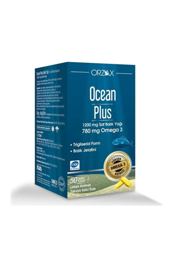 Ocean Plus 1200 mg 50 Kapsül Balık Yağı ürün görseli