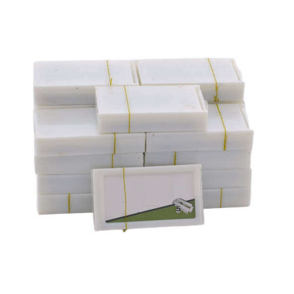 Çift Taraflı 100 Adet Yaprak Jilet (5x20 Paket) Yeşil - 2