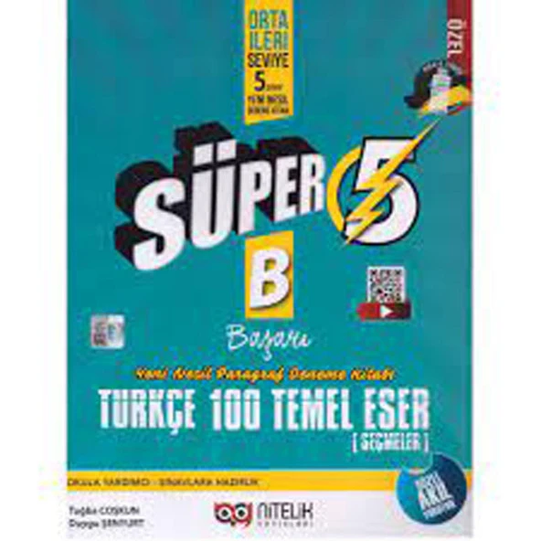 Nitelik Süper 5.Sınıf Türkçe 100 Temel Eser Yeni Nesil Deneme Kitabı