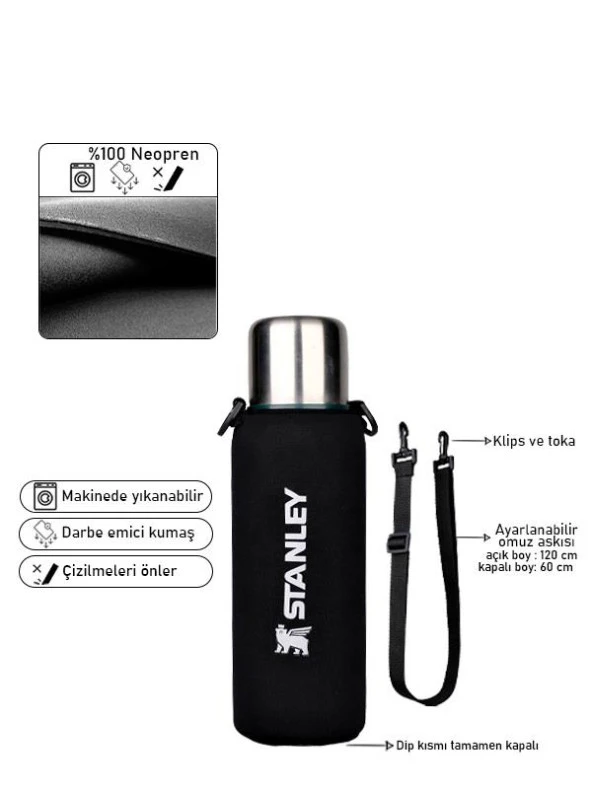 Safir Stanley Neopren Termos Kılıfı Omuz Askılı - 0.75 Lt Klasik & Adventure - 2