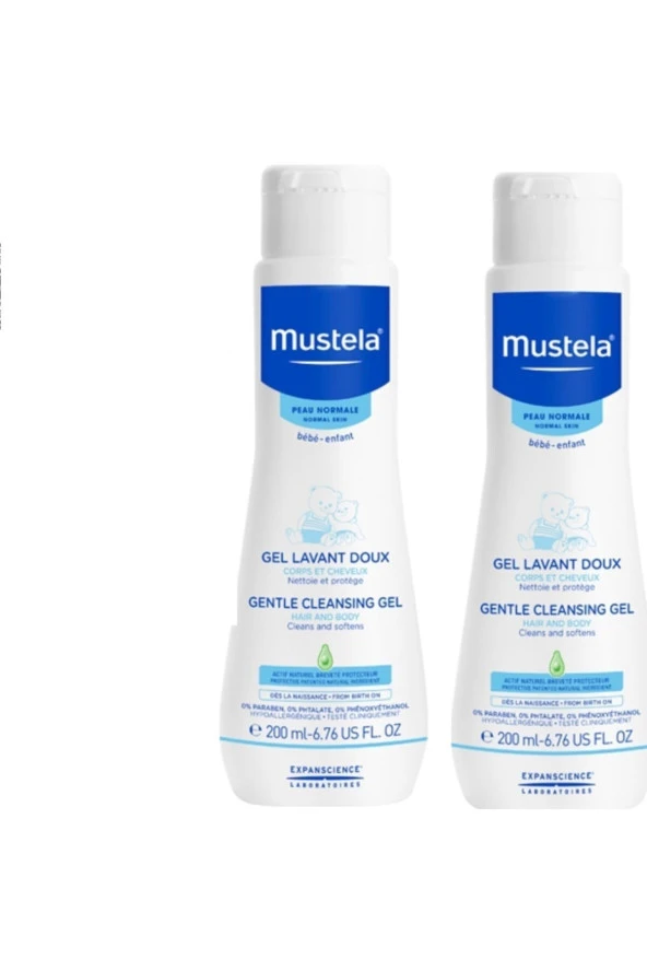 Mustela Gentle Cleansing Gel Yenidoğan Şampuan 200 ml 2 Kutu