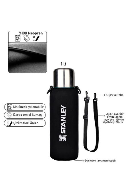 Safir Kamp Neopren Termos Kılıfı Omuz Askılı 1.0 Lt Klasik - 3