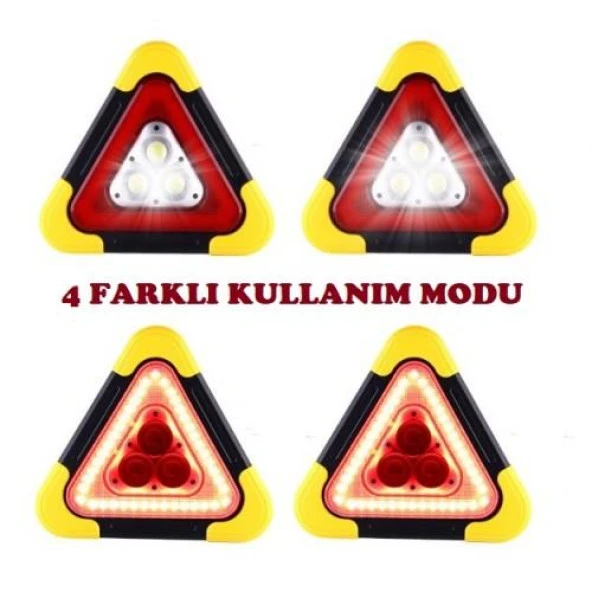 Işıklı Üçgen Led Reflektör Acil Durum Feneri - 3