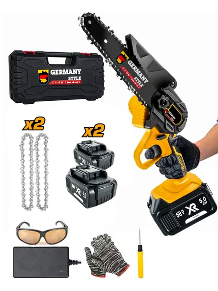 Germany Style 99890VFX Çift Akülü Dal Budama Makinesi Budama Makası Çapa Seti Şarjlı El Testeresi - 2
