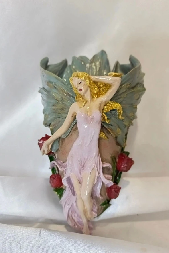 Askılı Saksı Melek Peri Duvar Panosu El İşi Hand Made - Resim 3