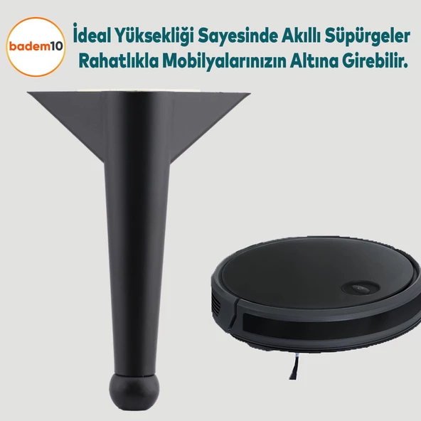 Gonca Lüks Mobilya Kanepe Tv Ünitesi Koltuk Ayağı Ayakları 14 Cm Plastik Siyah Renk Baza Ayakları - Resim 5